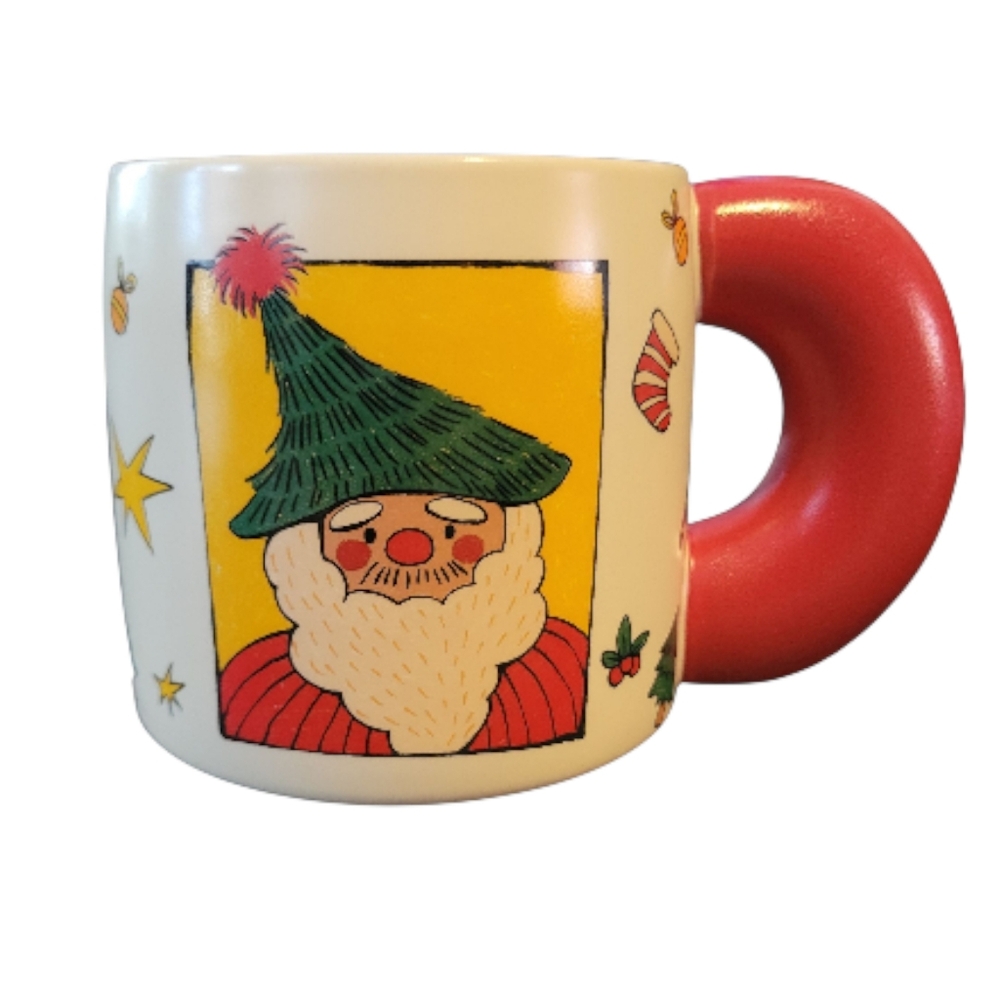 20 Oz Ceramic Christmas Coffee Mug with Chunky Handle - NIB